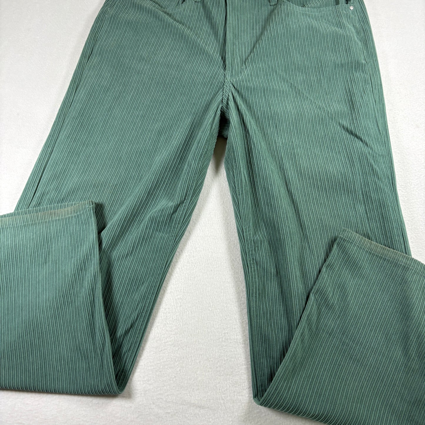 Indigo Rising Womens Green Corduroy Jeans Size 13/31 Y2K 90s Grunge Straight