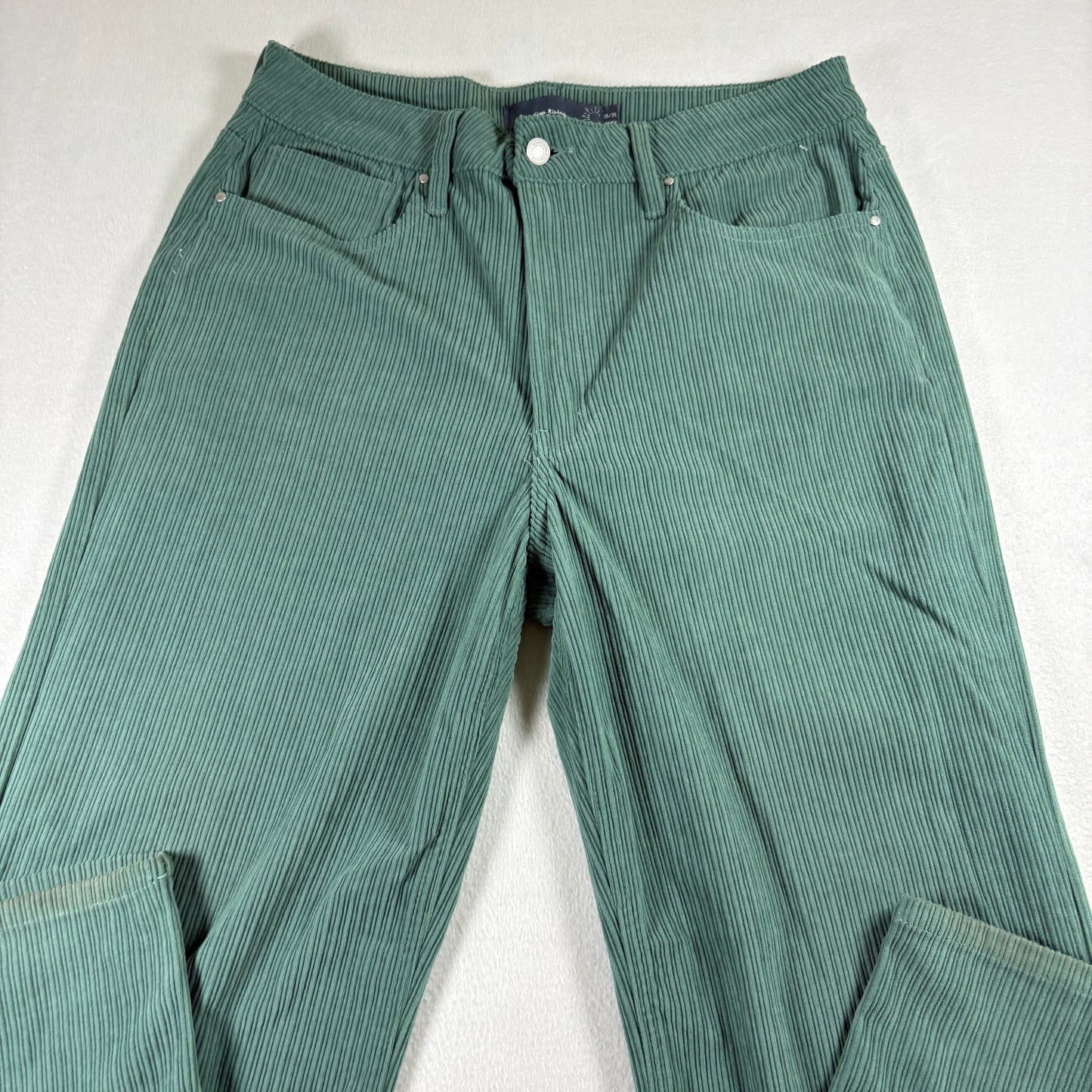 Indigo Rising Womens Green Corduroy Jeans Size 13/31 Y2K 90s Grunge Straight