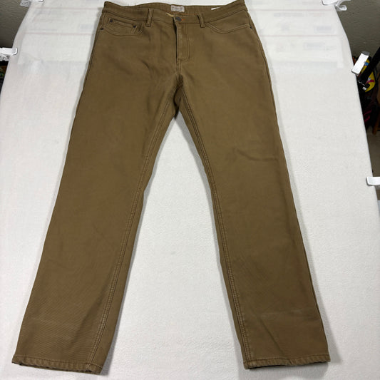 Weatherproof Vintage Pants Mens 36x32 Brown Regular Fit Lined Stretch Chino