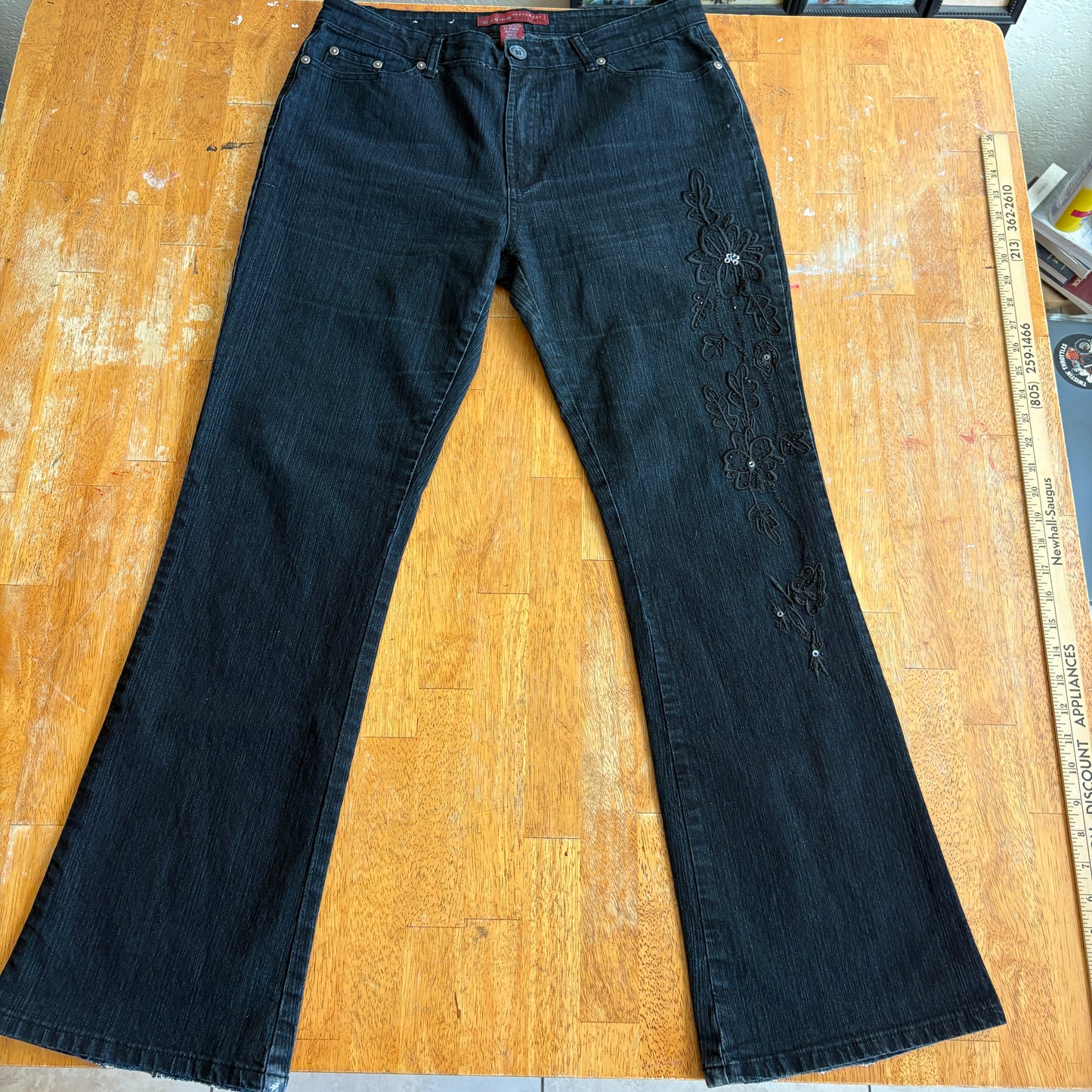 Cosmopolitan Jeans Womens 12 Dark Wash Embroidered Bootcut Stretch Denim Pants XX