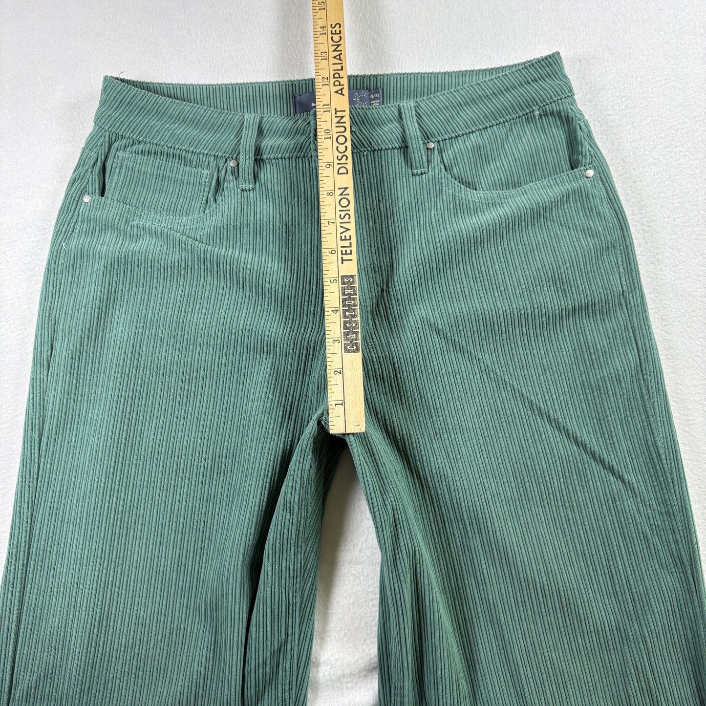 Indigo Rising Womens Green Corduroy Jeans Size 13/31 Y2K 90s Grunge Straight