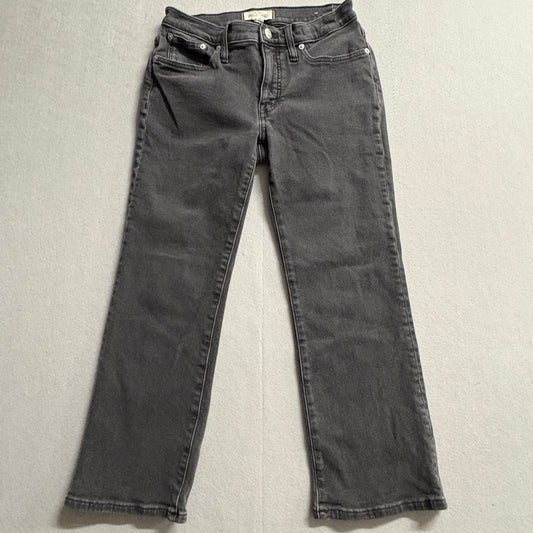 Madewell Gray Straight Leg Jeans Women 29 Fits Like 26X23 Washed Stretch Denim