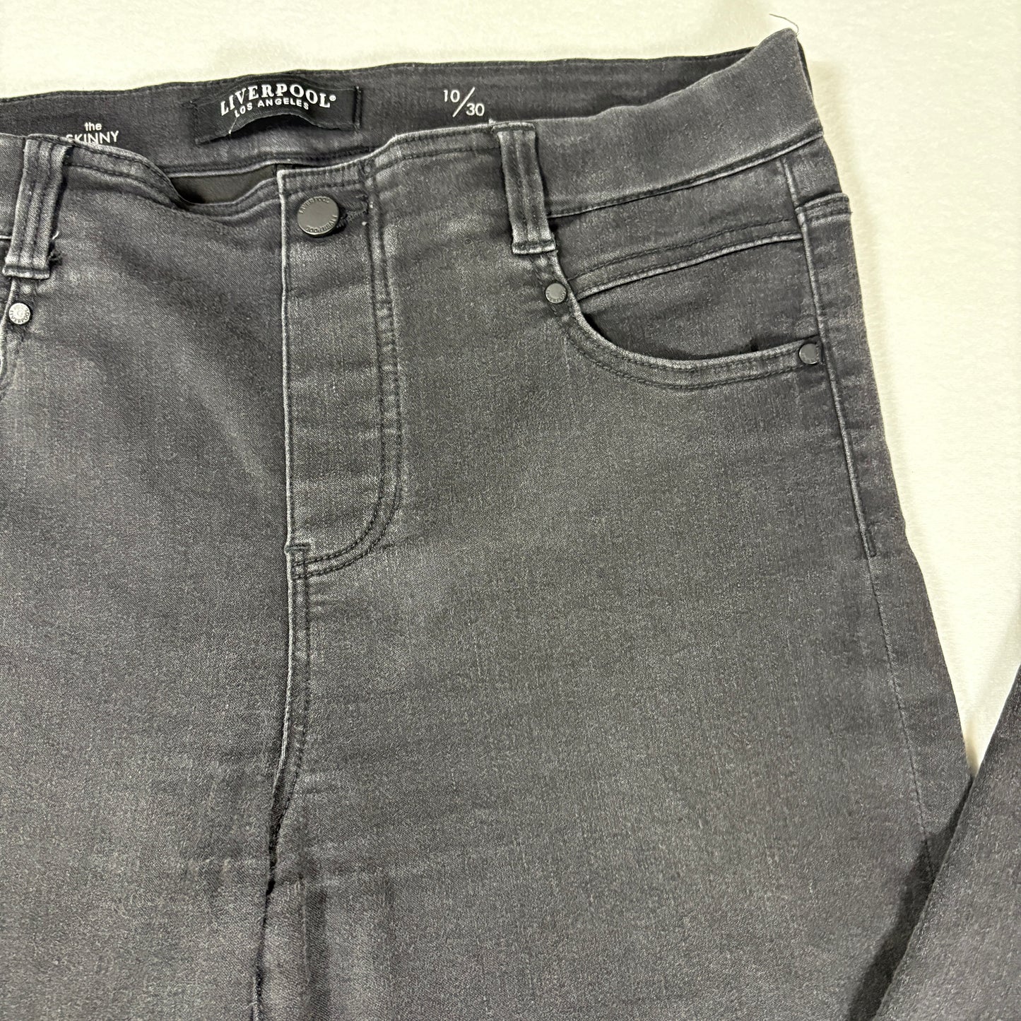 Liverpool Jeans Women’s Skinny Black Washed Stretch Denim Casual Pants 10/30