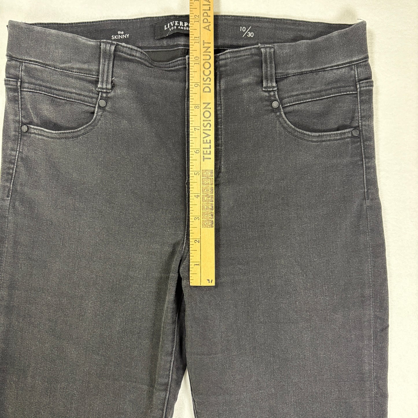 Liverpool Jeans Women’s Skinny Black Washed Stretch Denim Casual Pants 10/30