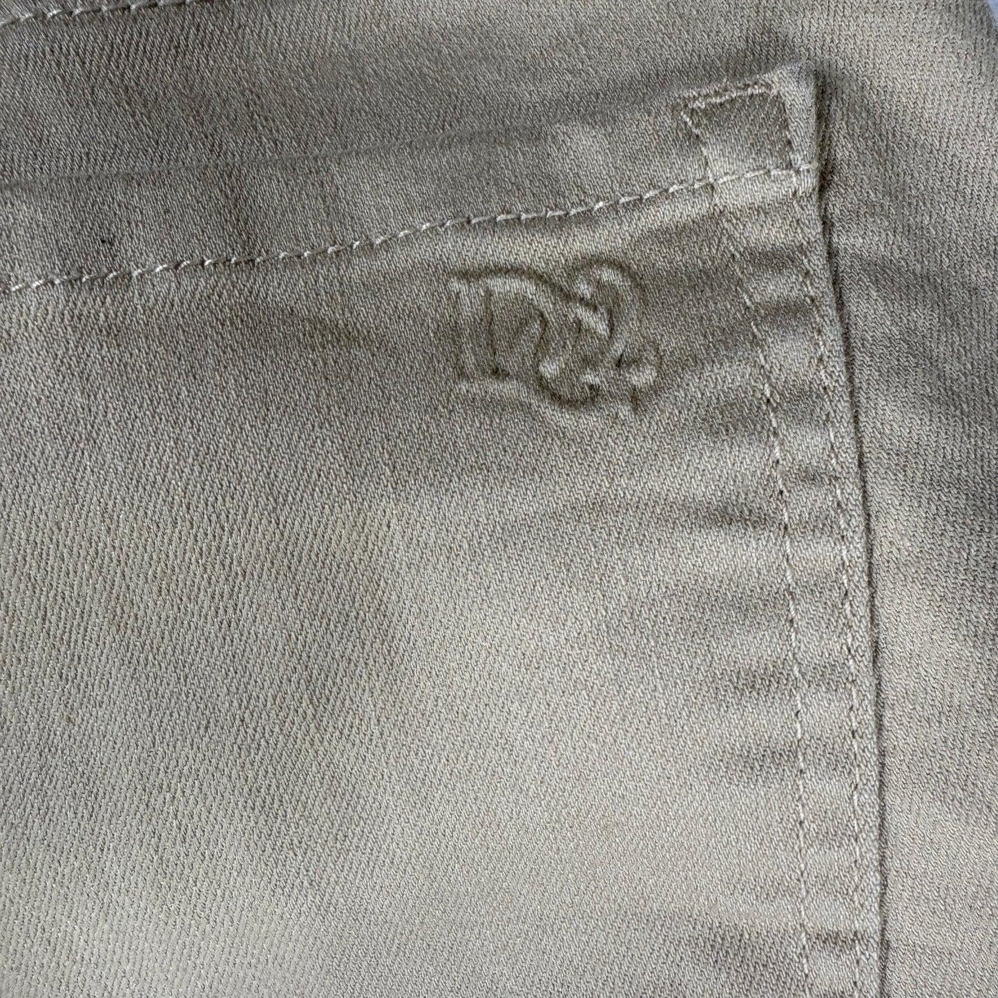 DG2 Jeans Women’s Khaki Crop Pants Lace Hem Stretch Casual Denim Size 8T