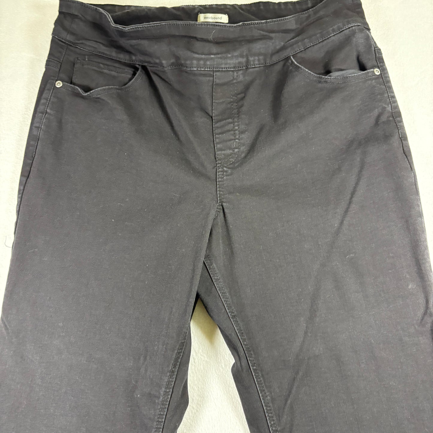 Westbound Womens Black Capri Pants Size 16 Plus Grommet Hem Stretch Y2K Grunge