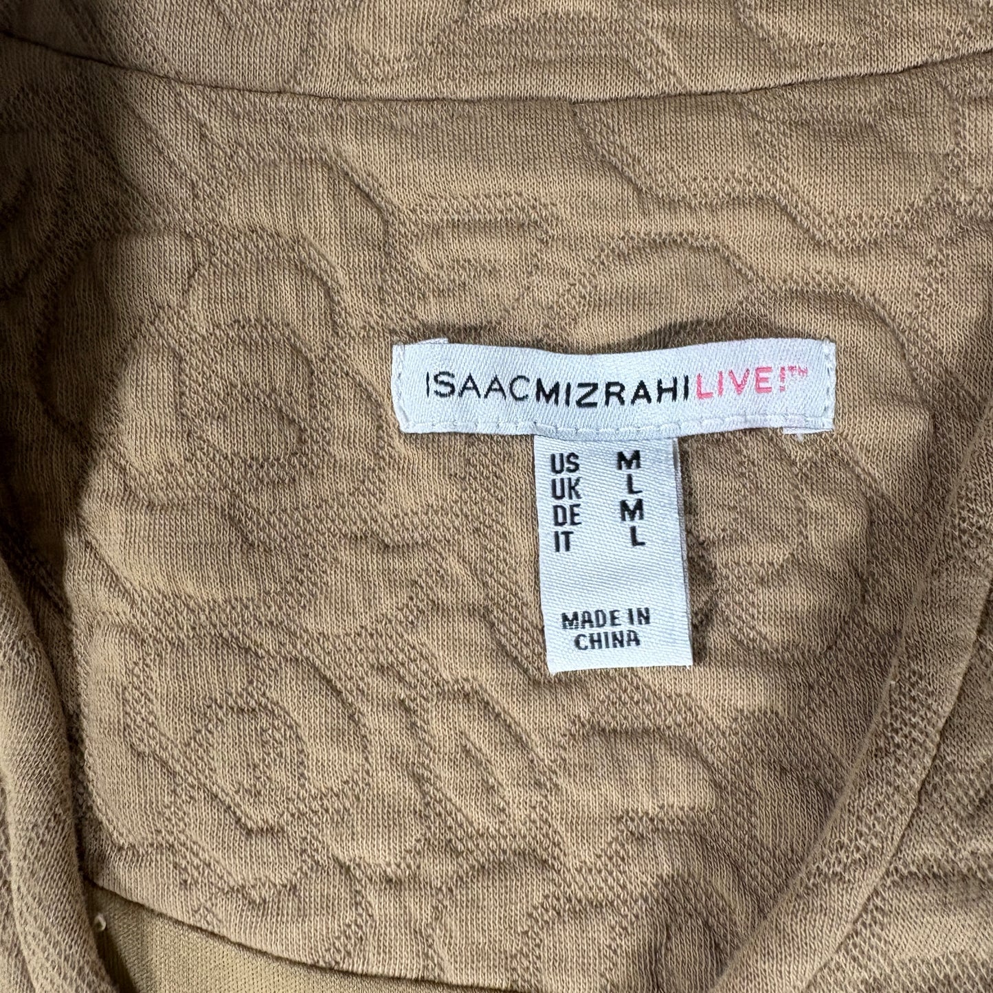 Isaac Mizrahi Live Jacket Women’s Quilted Floral Button Front Tan Coat M