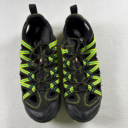 Merrell Mens Water Hiking Sandals 7.5 Black Green Vibram Sole Outdoor Sport Shoe