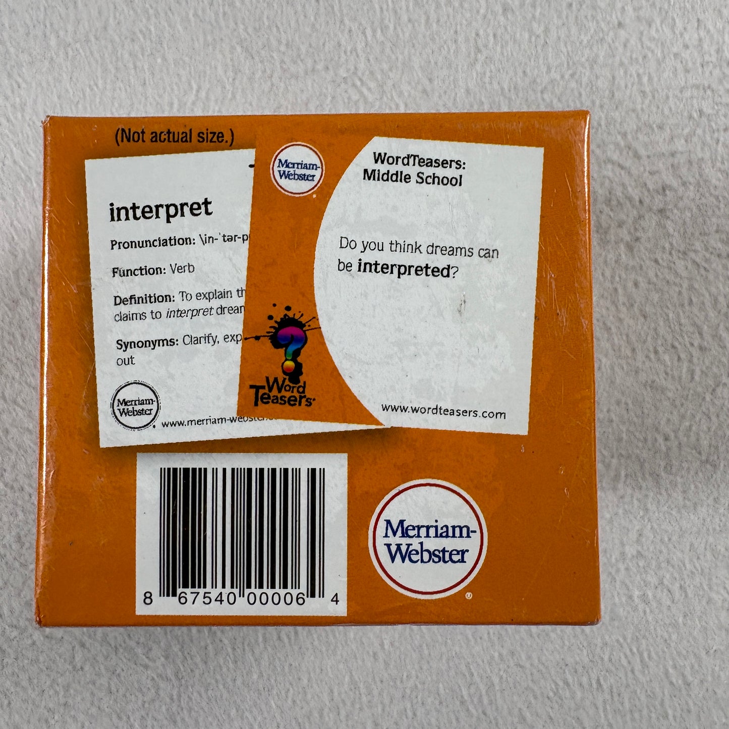 Merriam-Webster Word Teasers Middle School Card Game Vocabulary Learning Ages 12+