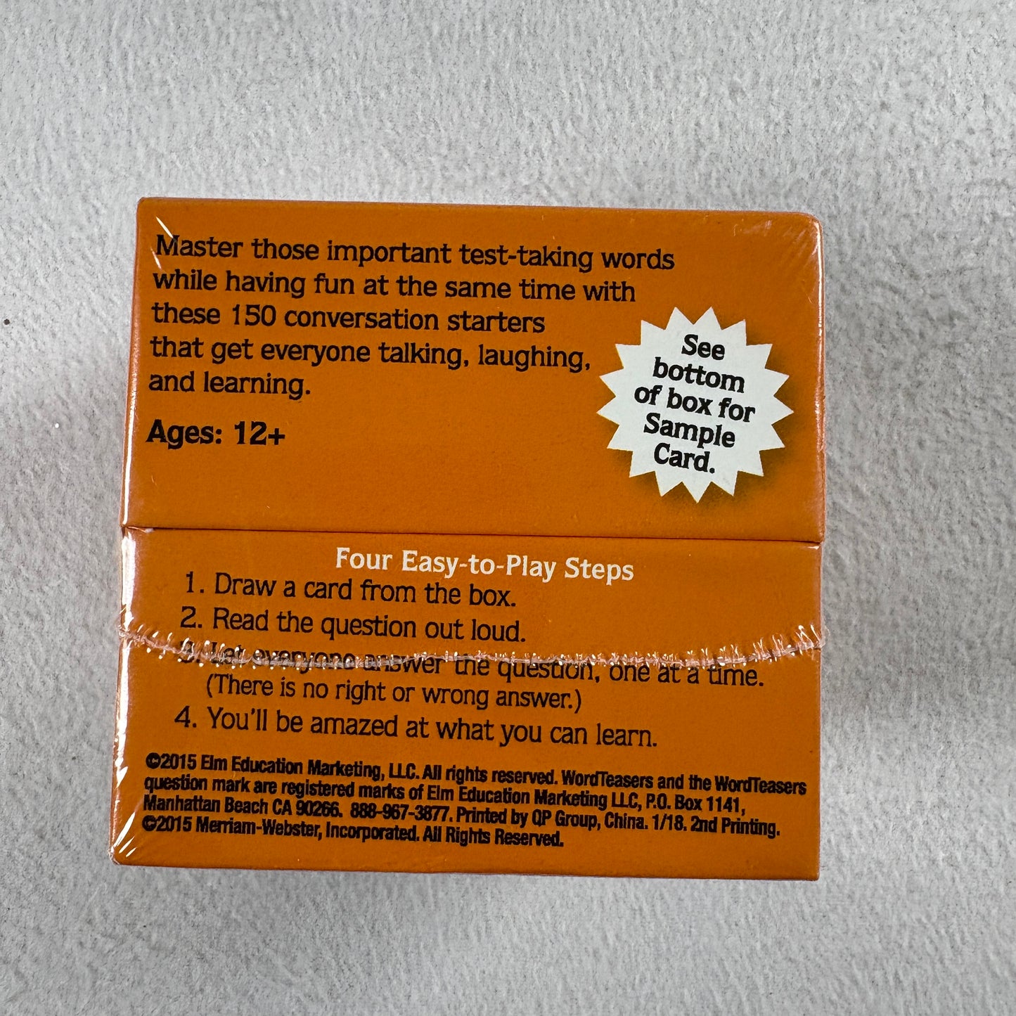 Merriam-Webster Word Teasers Middle School Card Game Vocabulary Learning Ages 12+