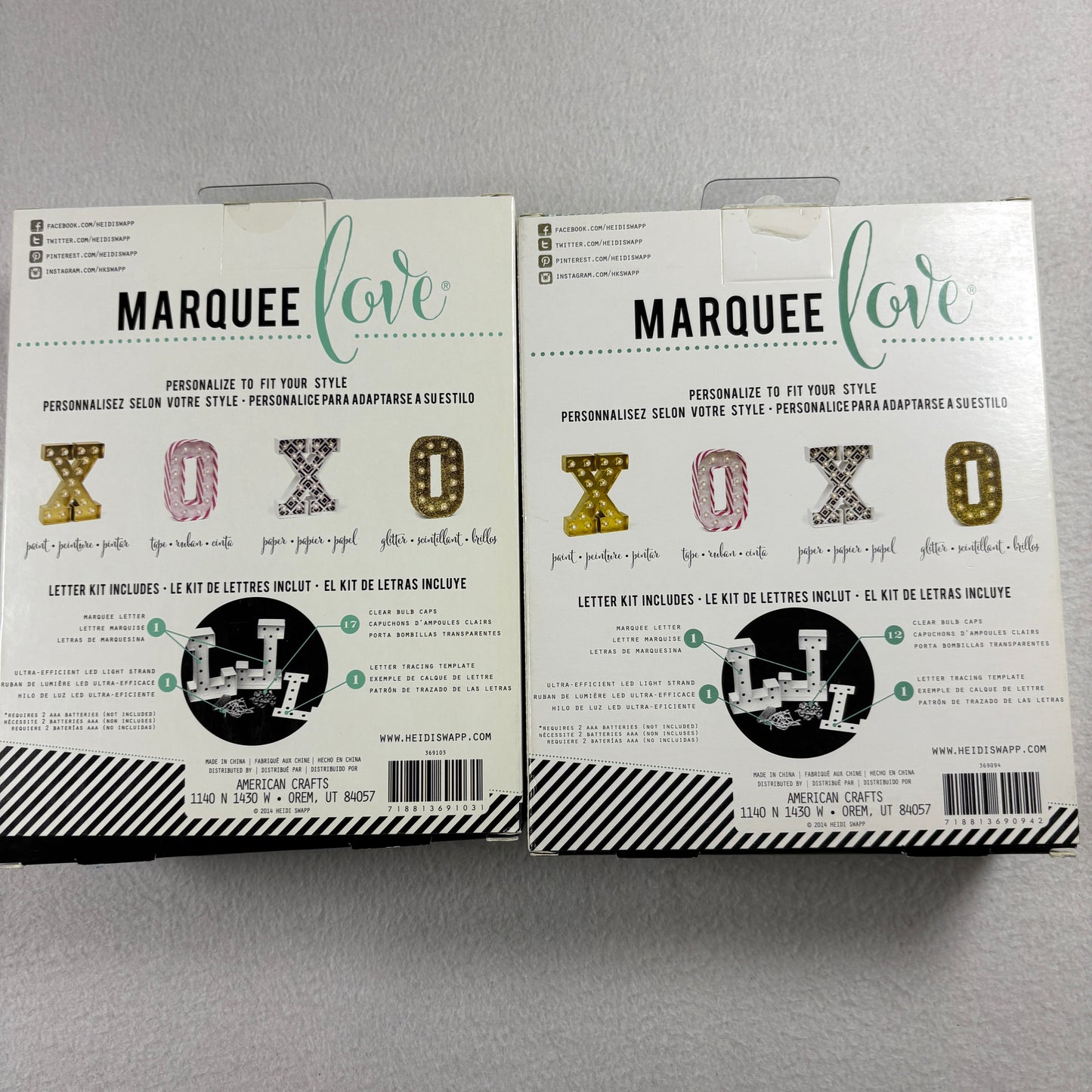 Heidi Swapp Marquee Love DIY Light Up Letters X & O Kit Lot Craft Decor 8” New