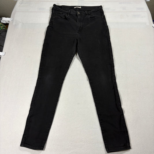 Levi’s 721 Womens Jeans Black Size 32 High Rise Skinny Stretch Denim Pants