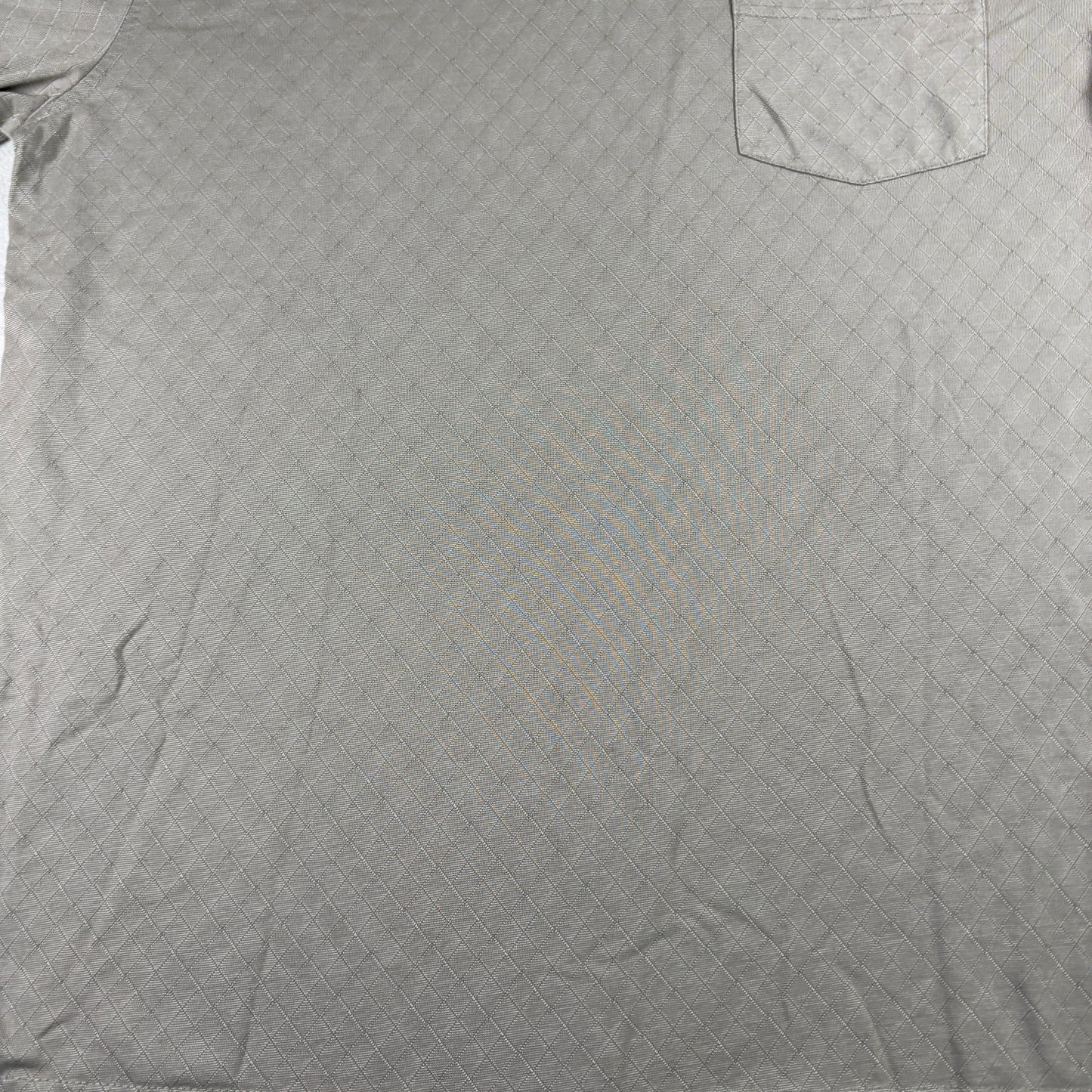 Greg Norman for Tasso Elba Men’s Polo Shirt Beige Diamond Pattern Size L Golf Casual