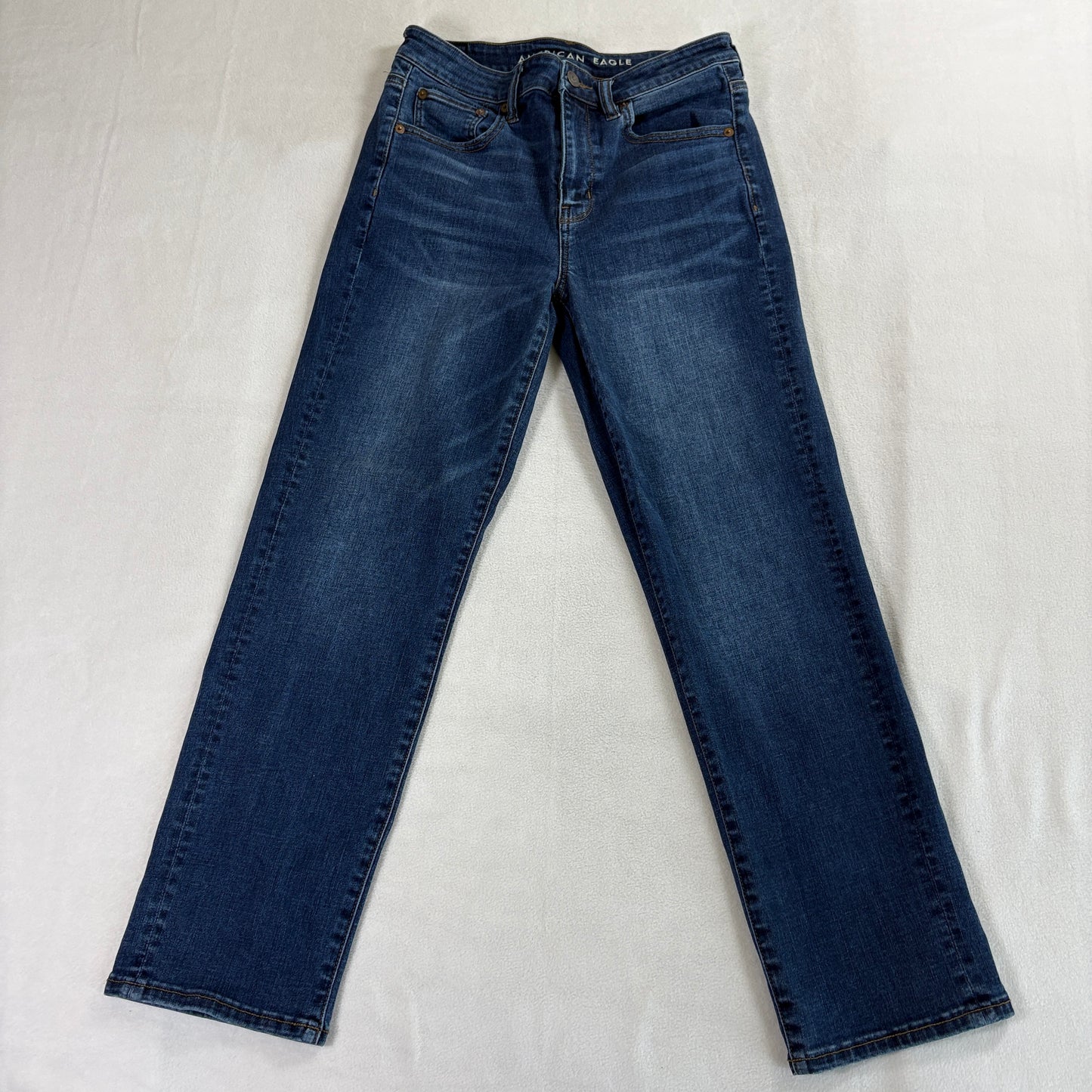 American Eagle Slim Straight Jeans Women Size 6 Blue Next Level Stretch Denim