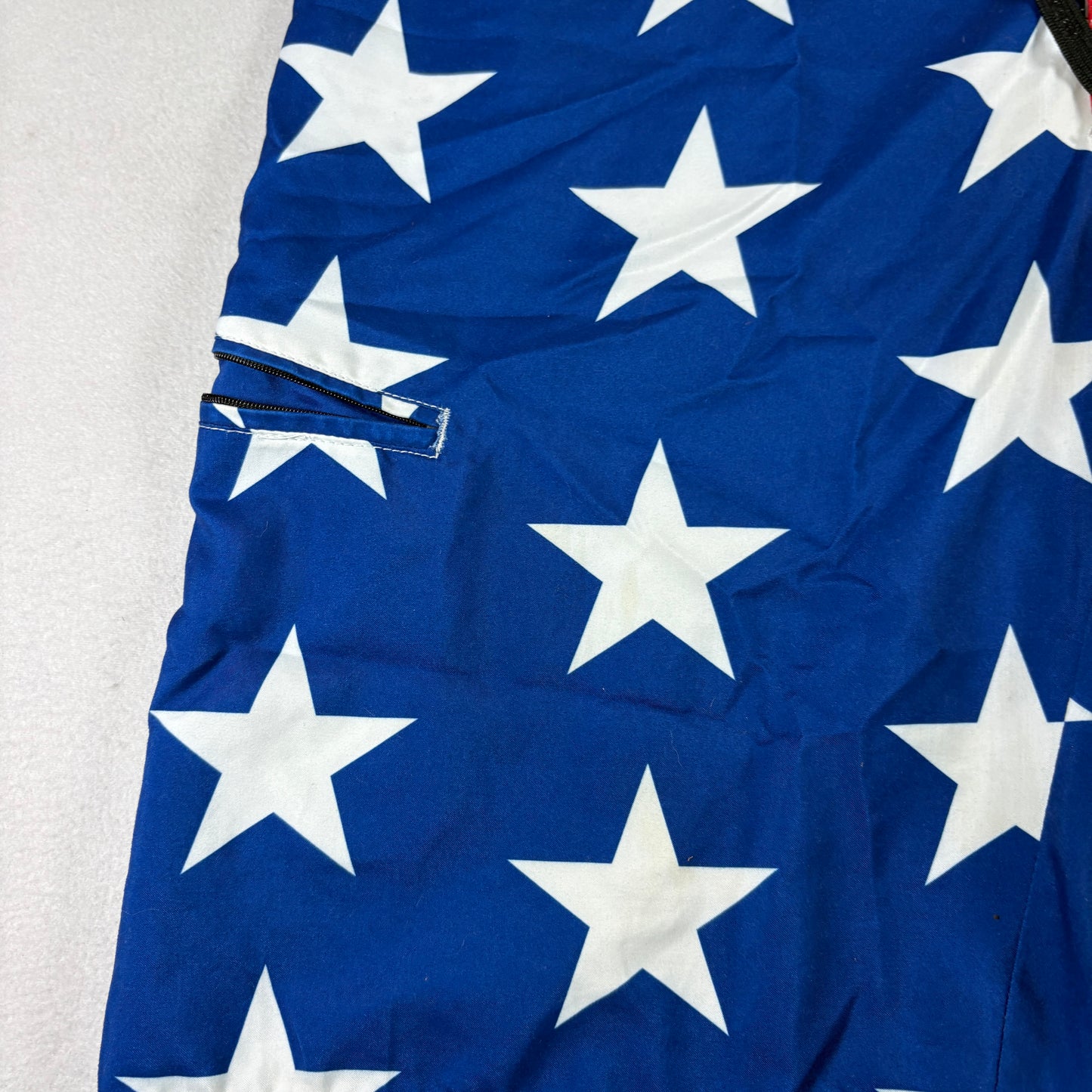 Hang Ten Mens Board Shorts 34 USA Flag Swim Trunks Red White Blue Stars Stripes