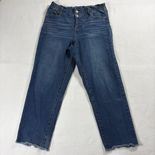 Scoop Jeans Womens 8 Blue Mid Rise Stretch Denim Frayed Hem Casual Y2K Vintage