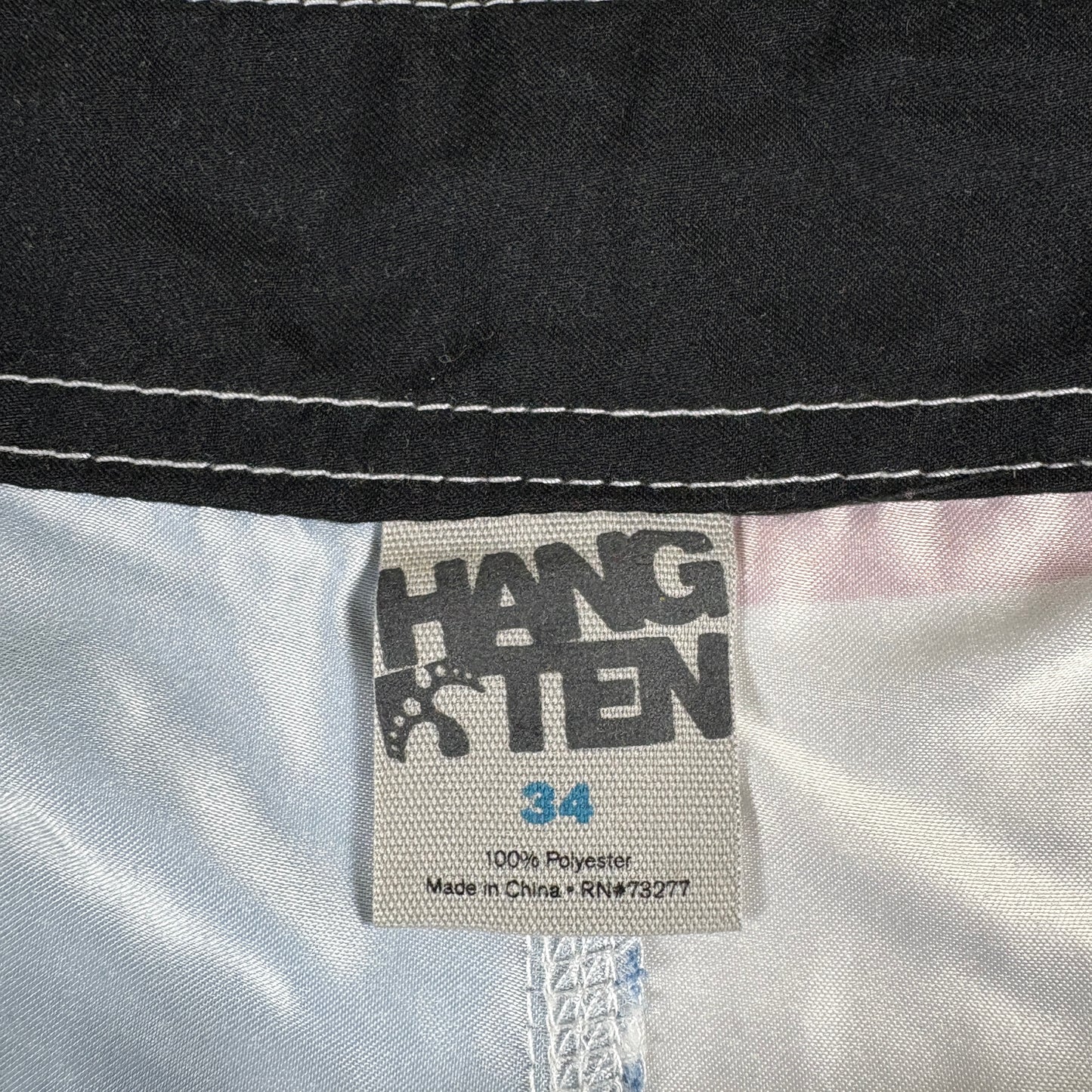 Hang Ten Mens Board Shorts 34 USA Flag Swim Trunks Red White Blue Stars Stripes