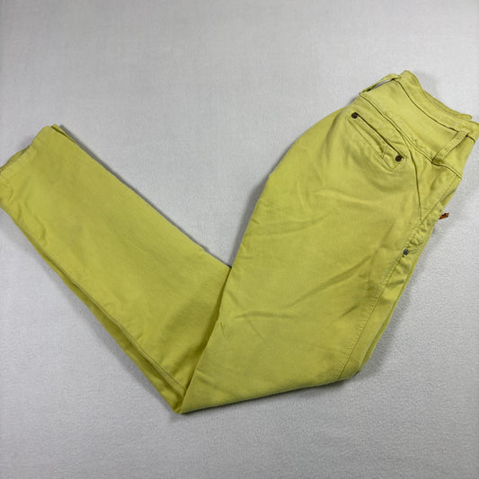 Stage Womens Jeans Size 10 Yellow High Rise Y2K Vintage Denim Straight Leg