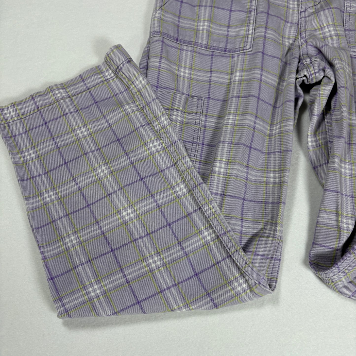 H&M Pants Women’s Plaid Baggy Cargo Wide Leg Streetwear Purple Size 4
