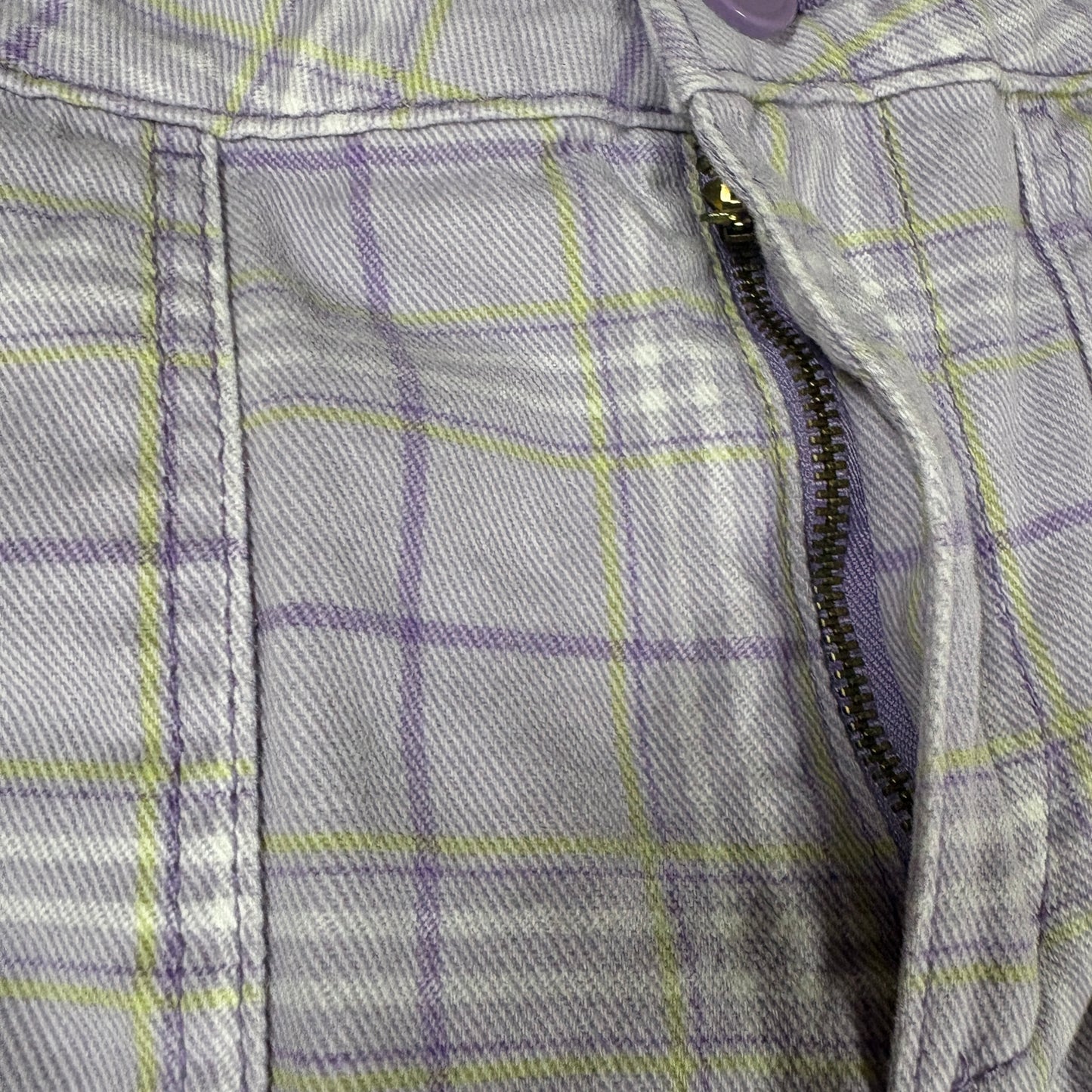 H&M Pants Women’s Plaid Baggy Cargo Wide Leg Streetwear Purple Size 4