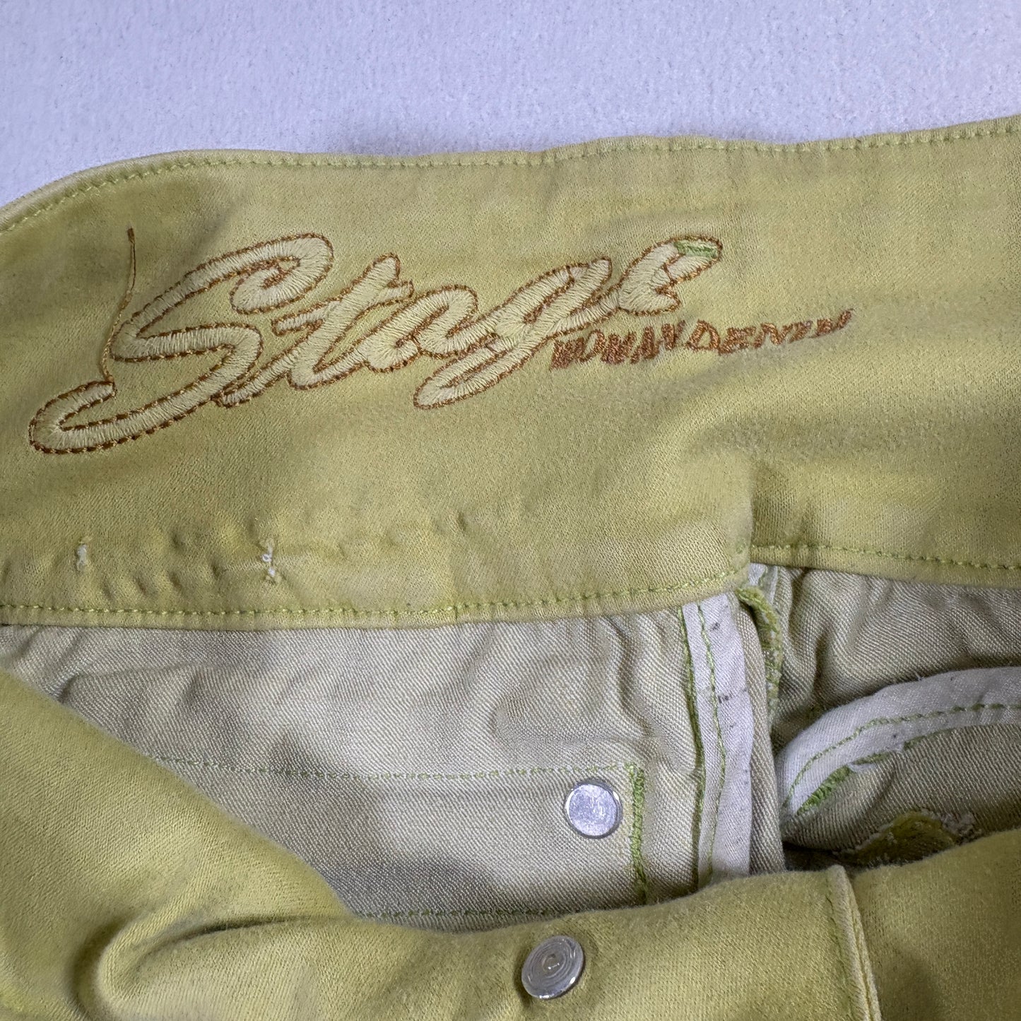 Stage Womens Jeans Size 10 Yellow High Rise Y2K Vintage Denim Straight Leg