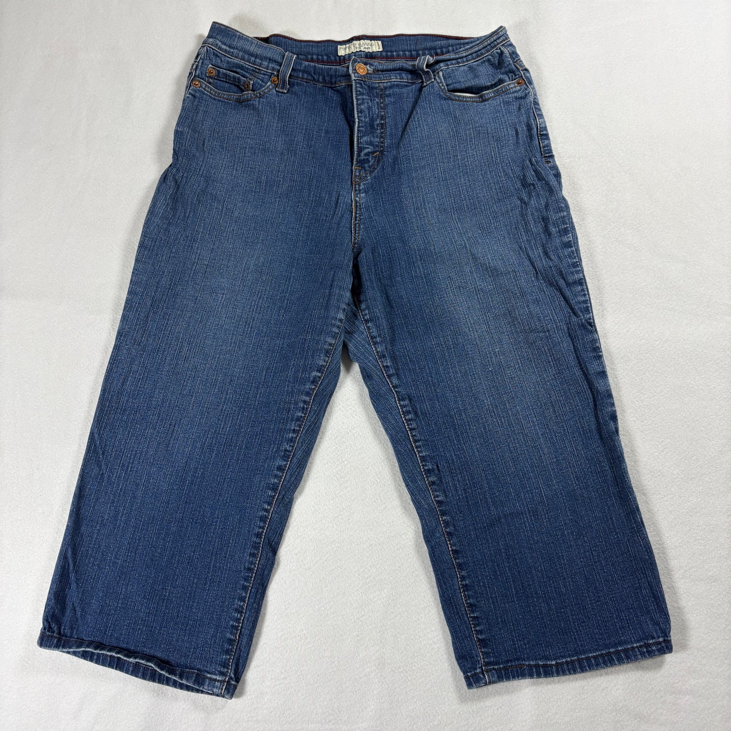 Levis 512 Jeans Womens 14 Blue Perfectly Slimming Cropped Vintage Denim Fit Y2K!