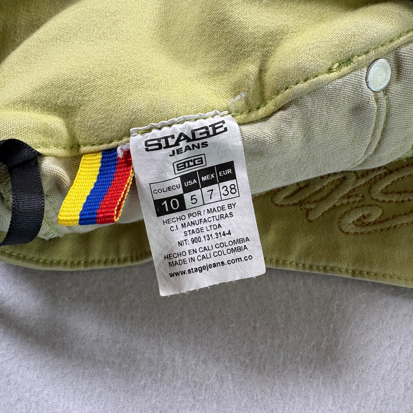 Stage Womens Jeans Size 10 Yellow High Rise Y2K Vintage Denim Straight Leg