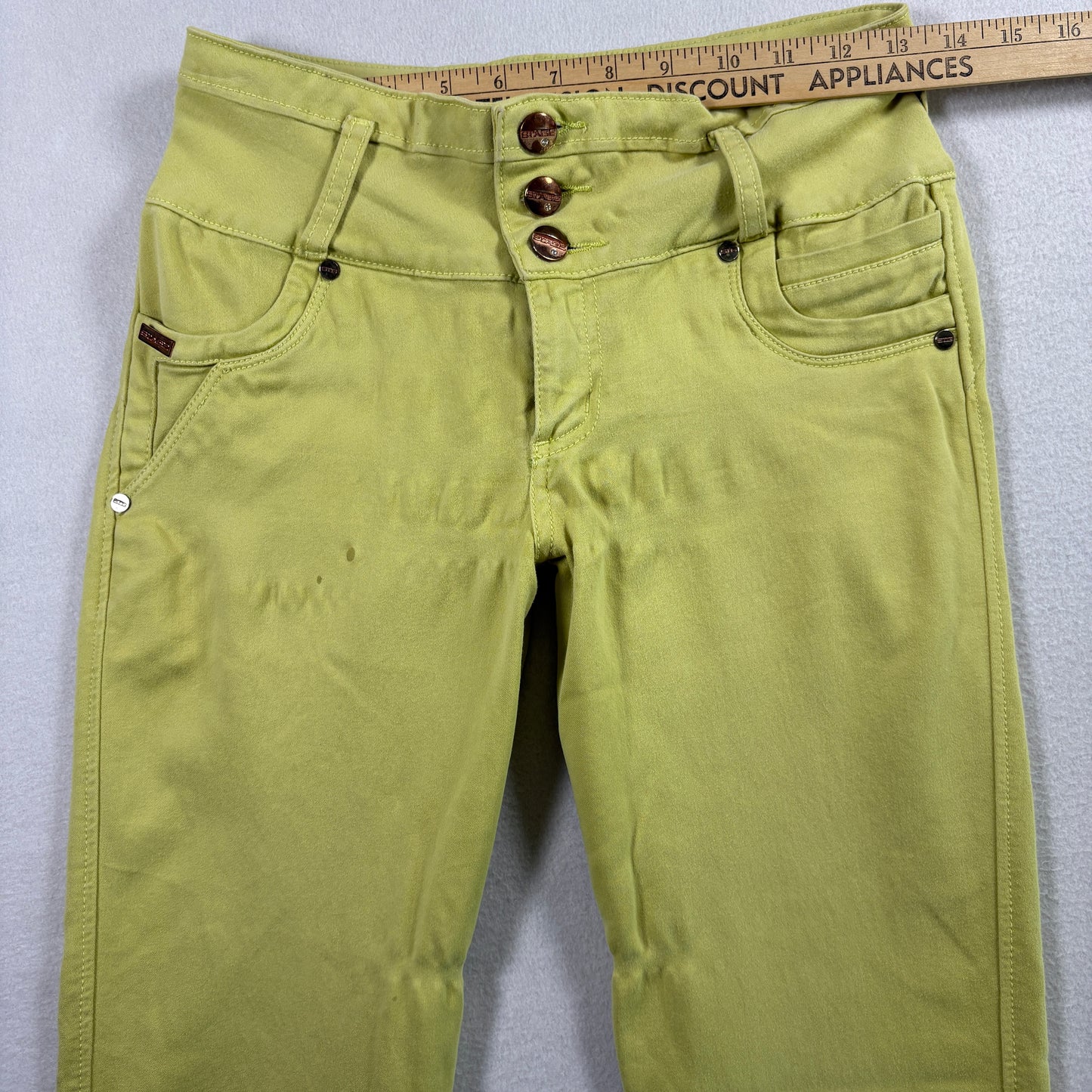 Stage Womens Jeans Size 10 Yellow High Rise Y2K Vintage Denim Straight Leg