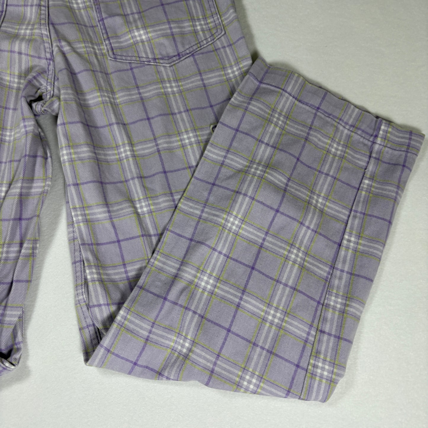 H&M Pants Women’s Plaid Baggy Cargo Wide Leg Streetwear Purple Size 4