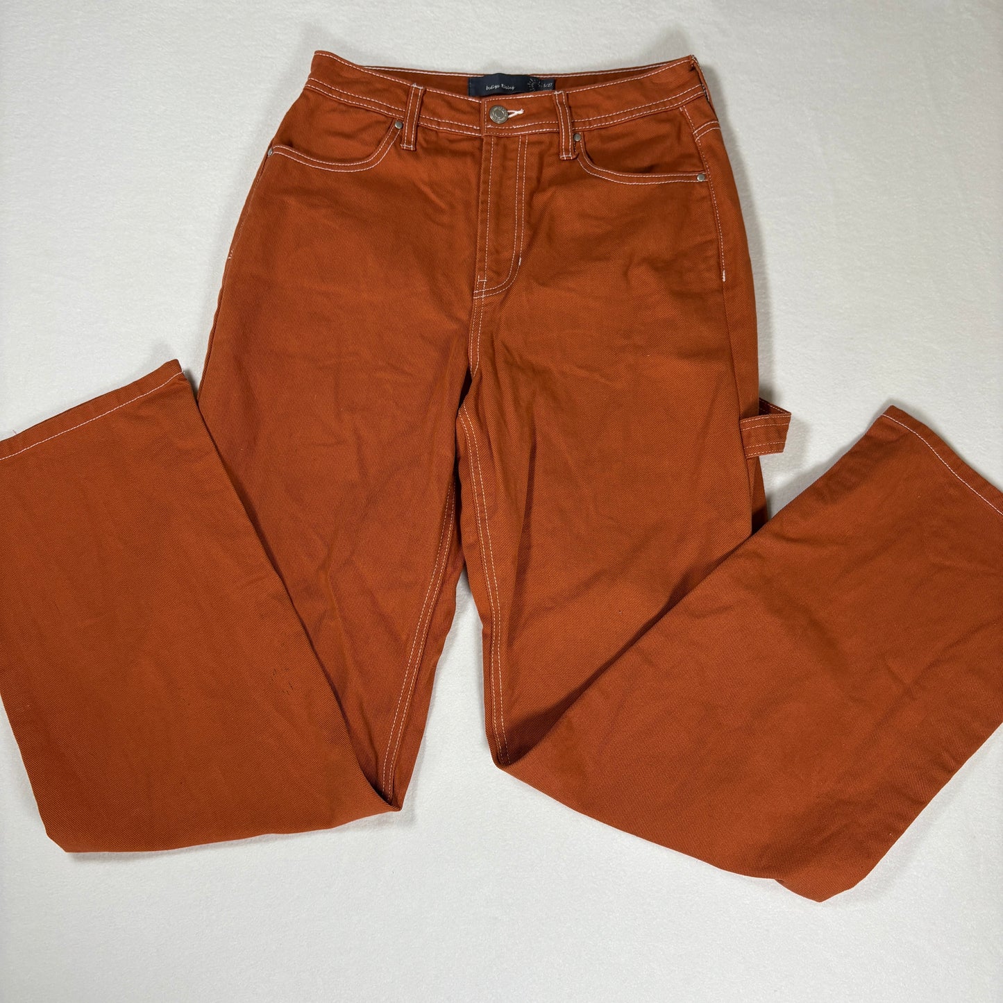 Indigo Rising Pants Women’s Carpenter Wide Leg Brown Orange Workwear Size 5/27