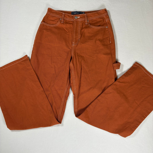 Indigo Rising Pants Women’s Carpenter Wide Leg Brown Orange Workwear Size 5/27
