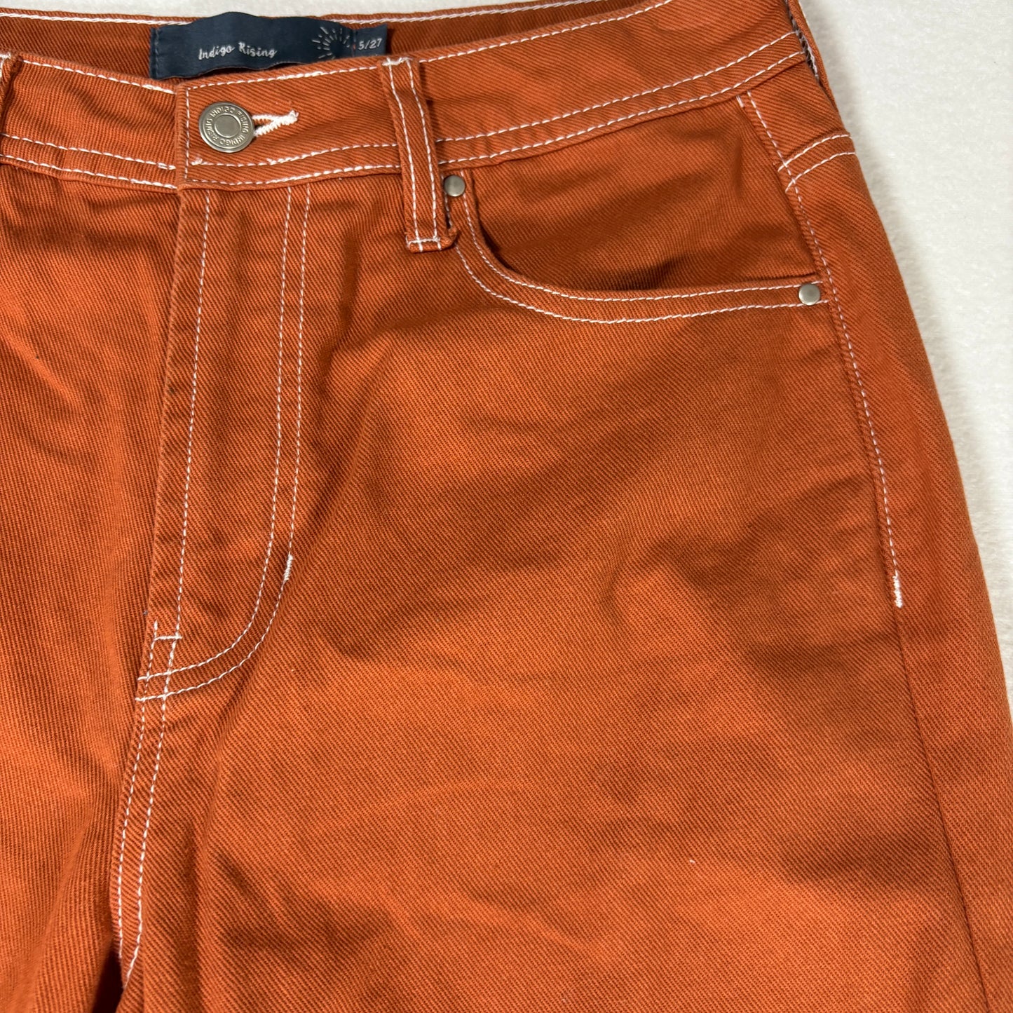 Indigo Rising Pants Women’s Carpenter Wide Leg Brown Orange Workwear Size 5/27