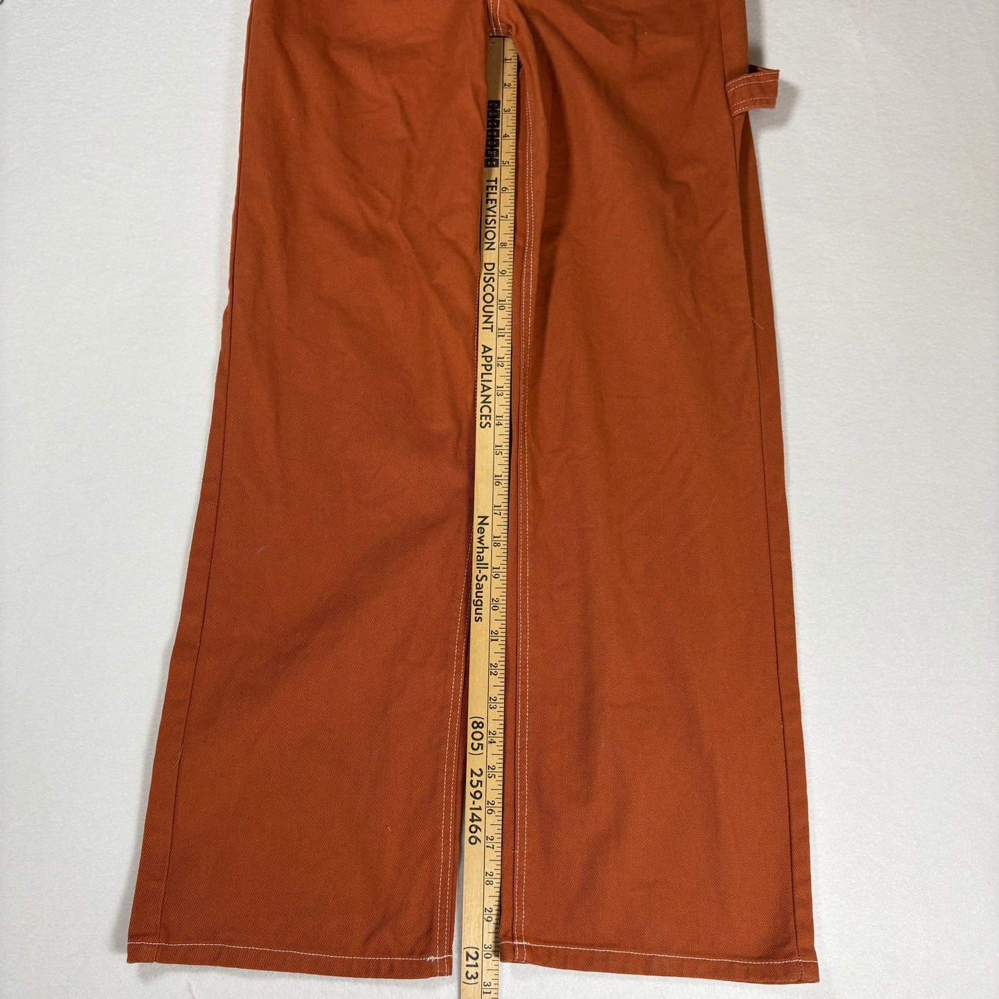Indigo Rising Pants Women’s Carpenter Wide Leg Brown Orange Workwear Size 5/27
