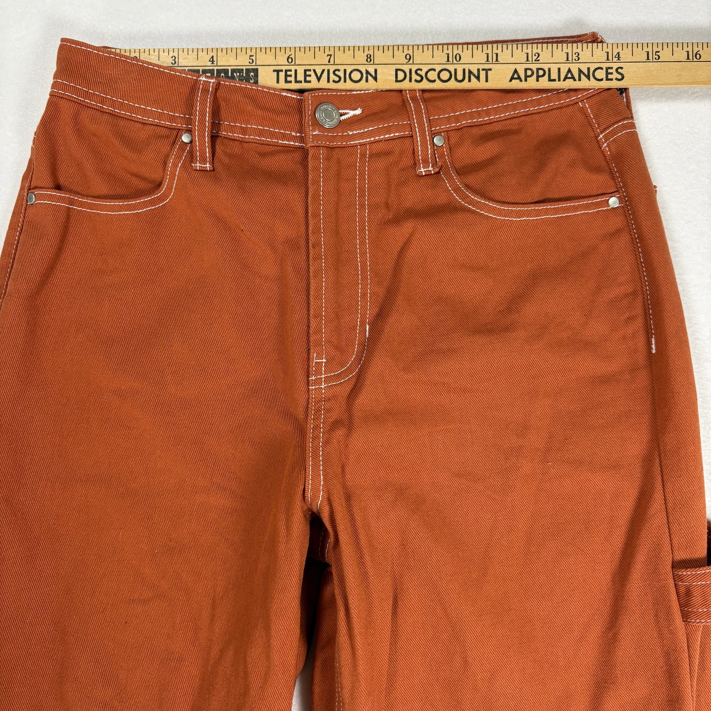 Indigo Rising Pants Women’s Carpenter Wide Leg Brown Orange Workwear Size 5/27