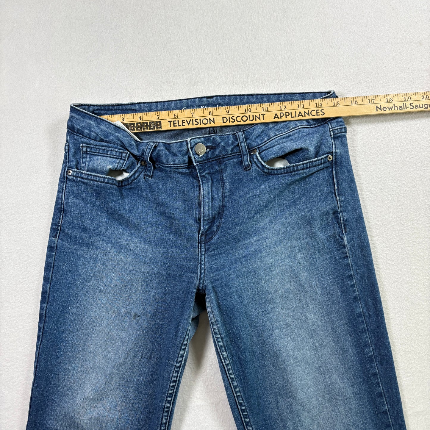 Calvin Klein Womens Jeans Size 12x32 Blue Ultimate Skinny Stretch Denim