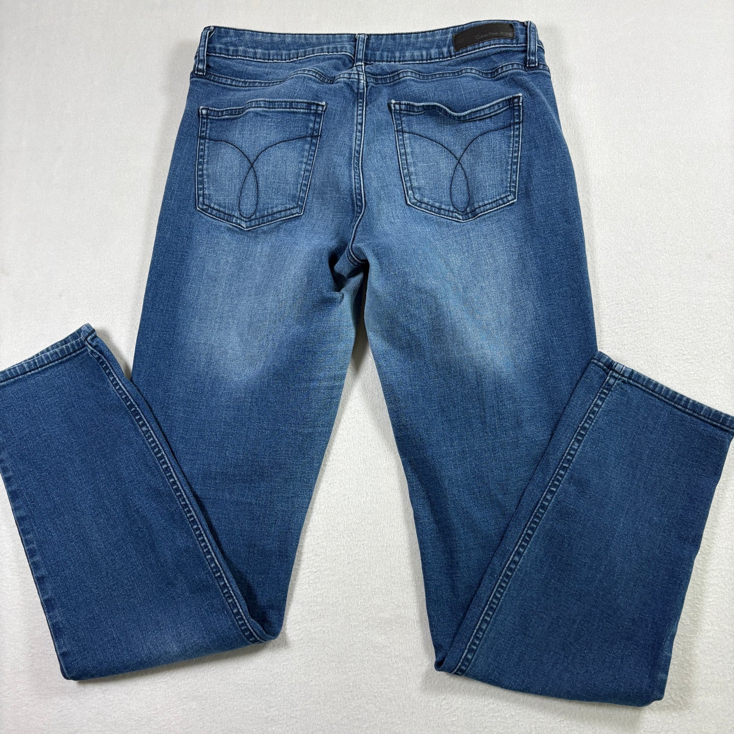 Calvin Klein Womens Jeans Size 12x32 Blue Ultimate Skinny Stretch Denim