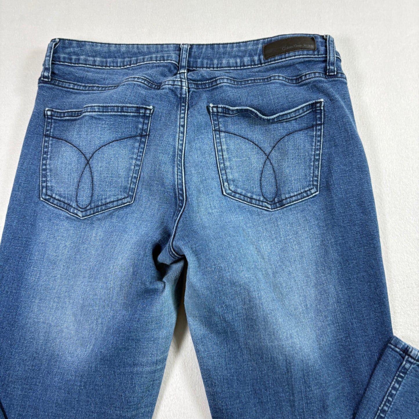 Calvin Klein Womens Jeans Size 12x32 Blue Ultimate Skinny Stretch Denim