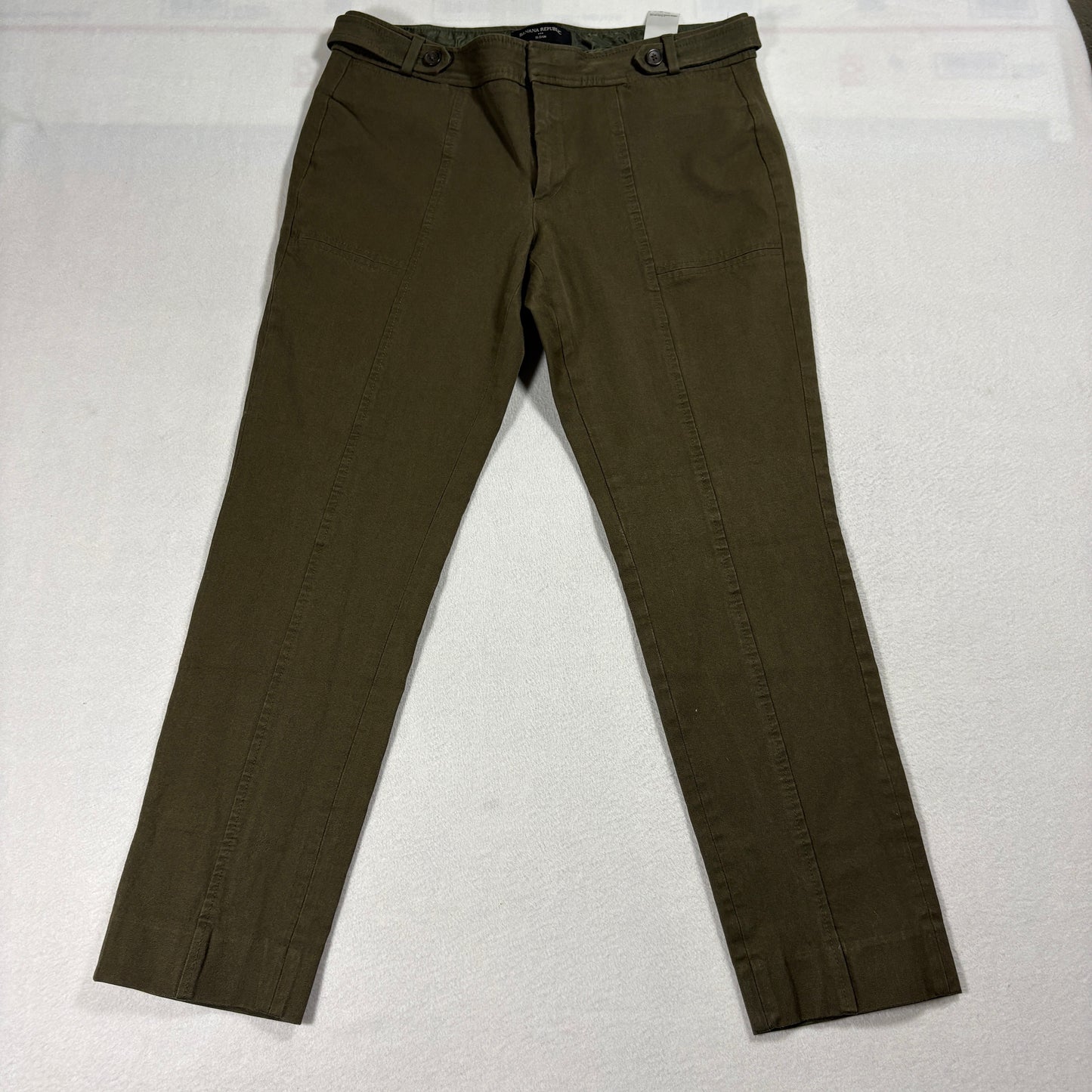 Olive Green Utility Pants Womens Approx Size 8 Slim Fit High Rise Casual Stretch