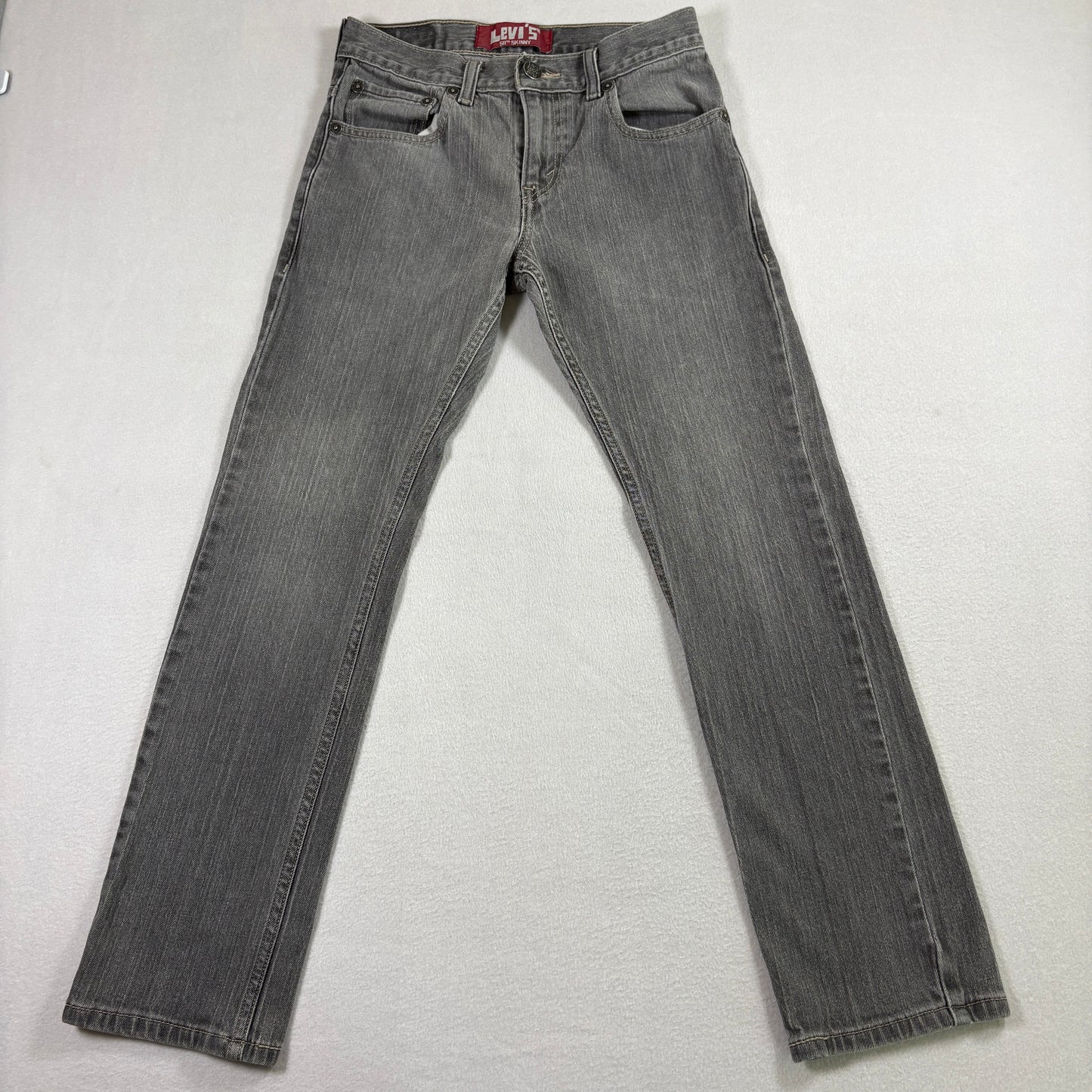 Levis Mens 511 Jeans Size 26x26.5 Gray Skinny Denim Slim Fit Y2K Vintage