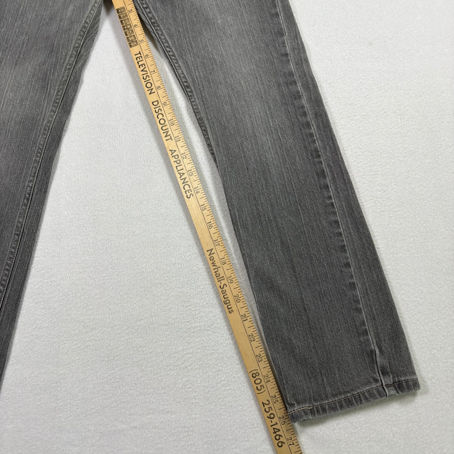 Levis Mens 511 Jeans Size 26x26.5 Gray Skinny Denim Slim Fit Y2K Vintage