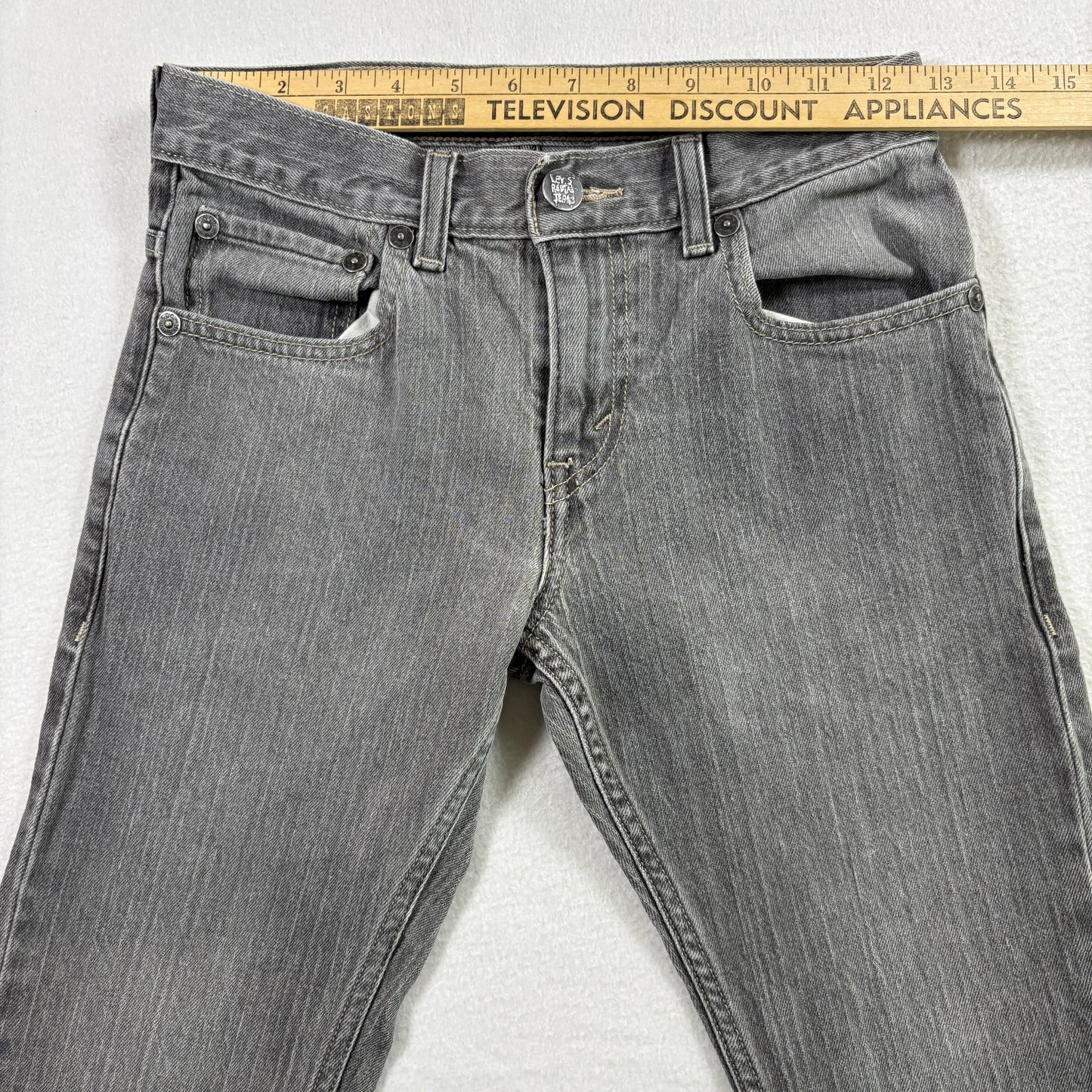 Levis Mens 511 Jeans Size 26x26.5 Gray Skinny Denim Slim Fit Y2K Vintage