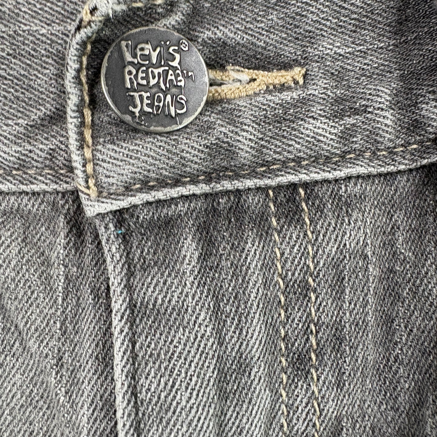 Levis Mens 511 Jeans Size 26x26.5 Gray Skinny Denim Slim Fit Y2K Vintage