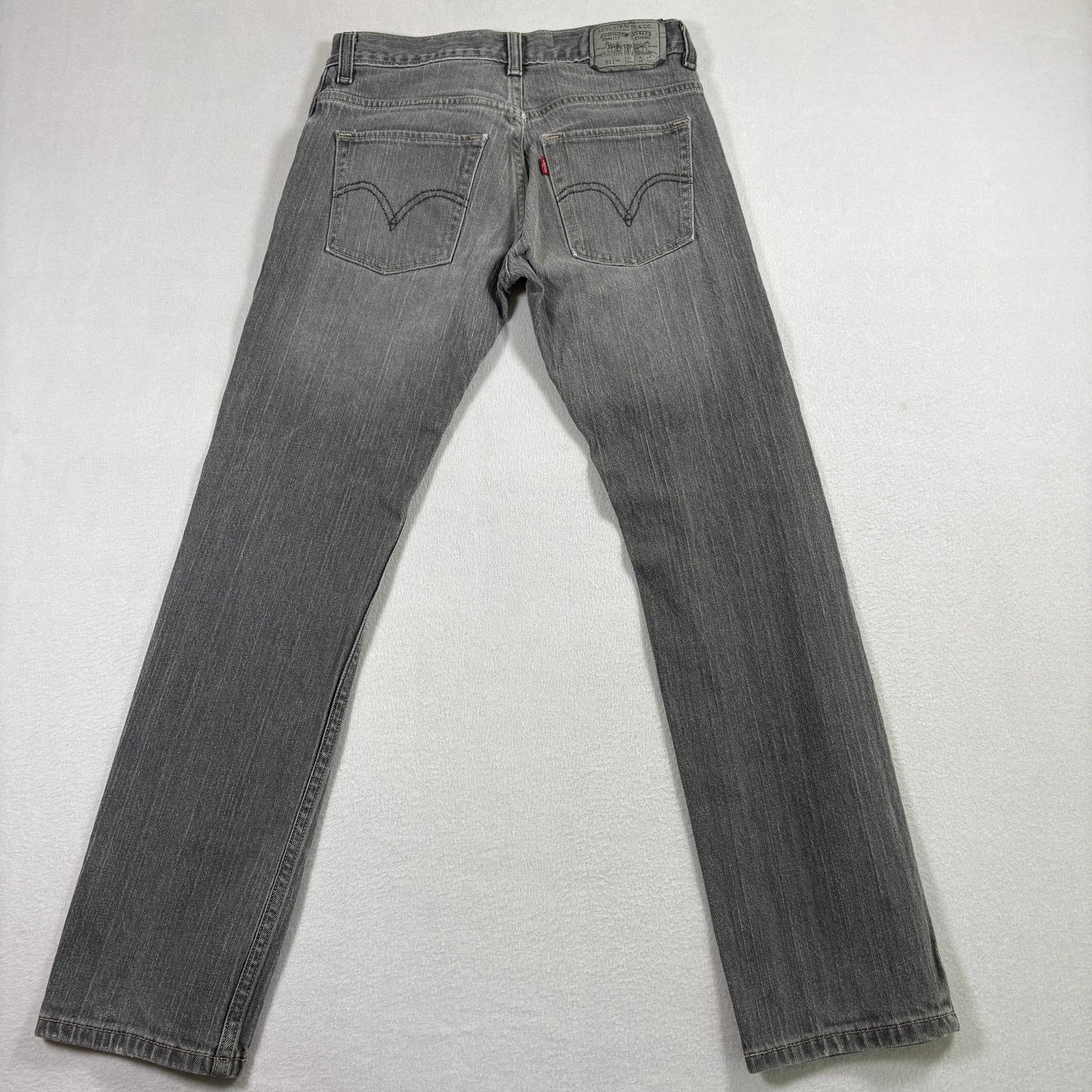 Levis Mens 511 Jeans Size 26x26.5 Gray Skinny Denim Slim Fit Y2K Vintage