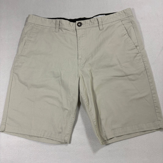 Volcom Chino Shorts Mens 40 Beige Khaki Casual Skate Surf Streetwear