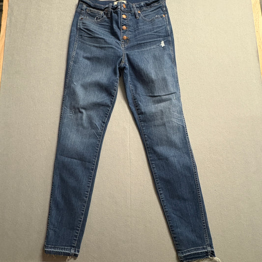 Madewell High Rise Skinny Jeans Womens 10 Fits Like 31x33 Button Fly Raw Hem