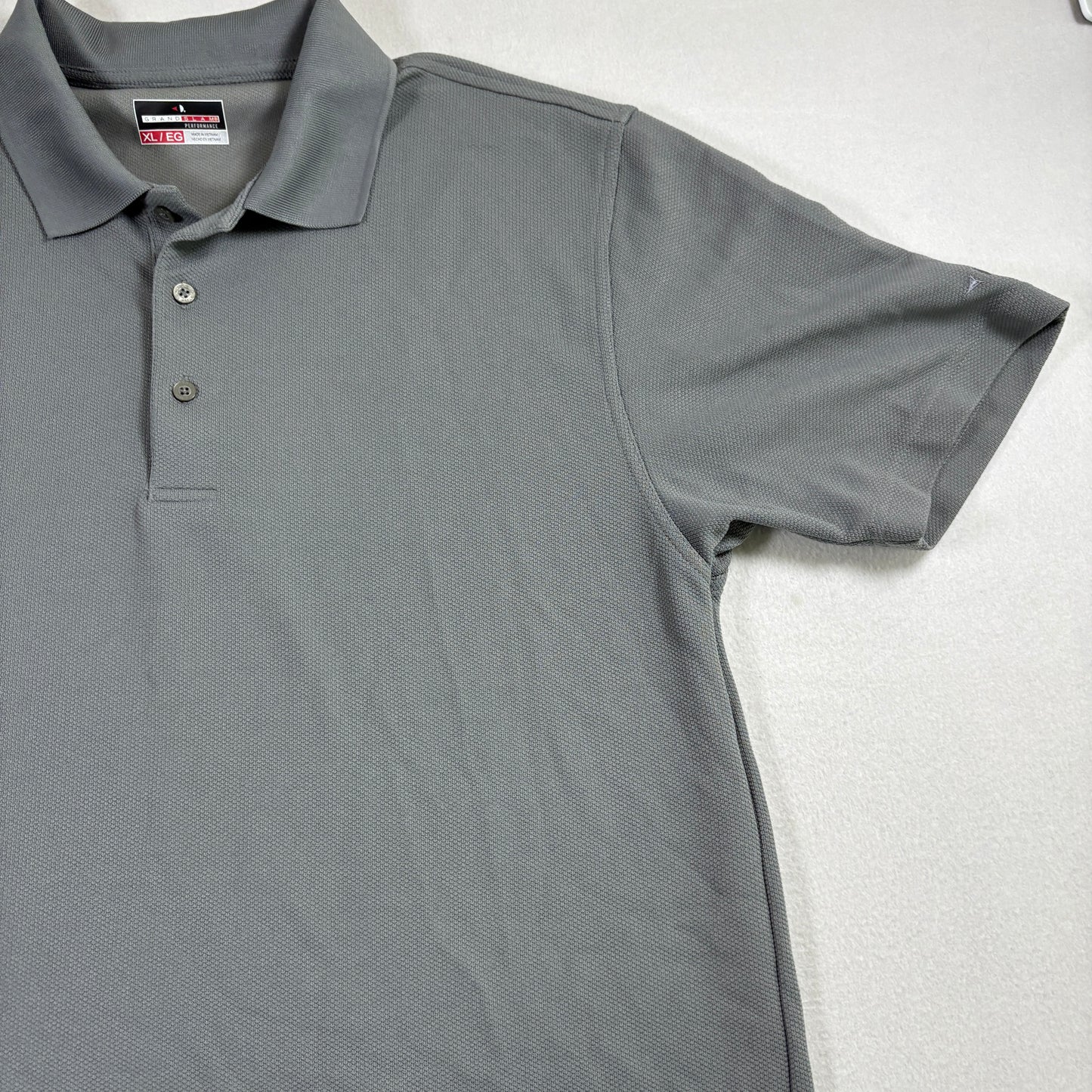 Grand Slam Mens Polo Shirt XL Gray Performance Golf Activewear Short Sleeve