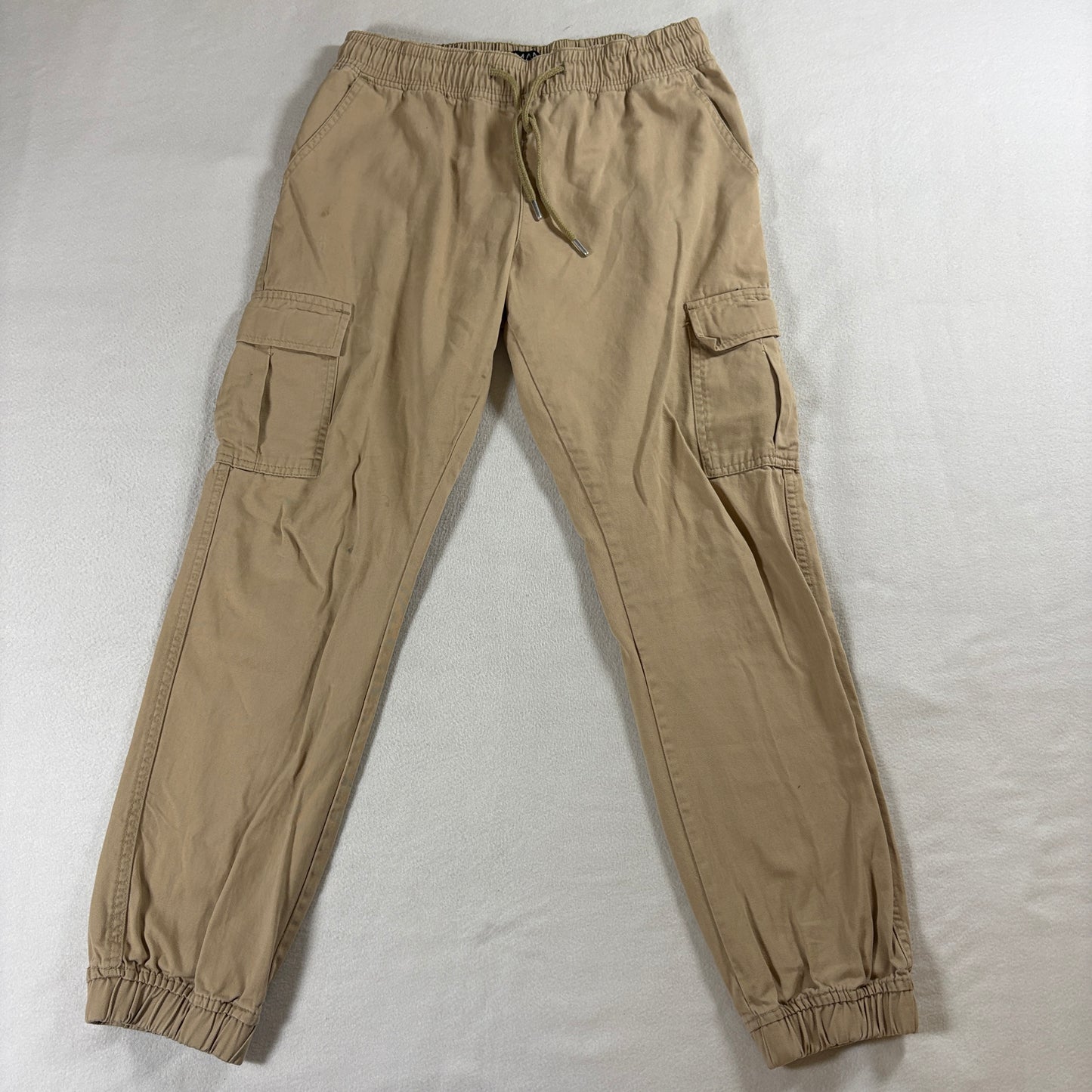 Mens Cargo Jogger Pants BoohooMAN M Fits Like X Tan Streetwear Utility Slim