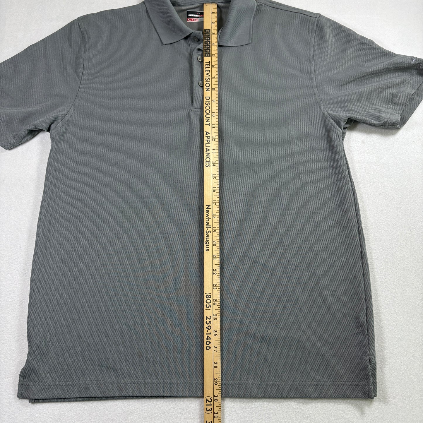Grand Slam Mens Polo Shirt XL Gray Performance Golf Activewear Short Sleeve