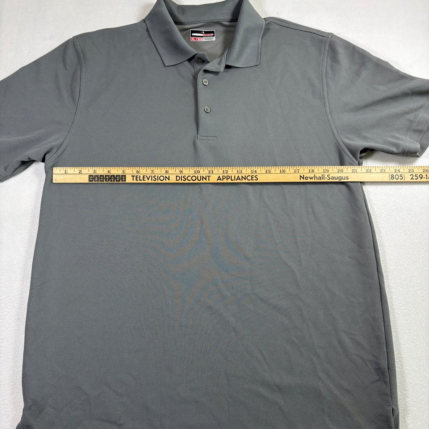 Grand Slam Mens Polo Shirt XL Gray Performance Golf Activewear Short Sleeve