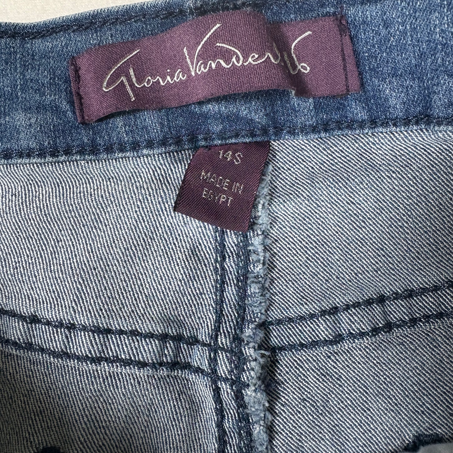 Gloria Vanderbilt Jeans Amanda Women’s 14 Short Blue Denim Classic Straight Pants